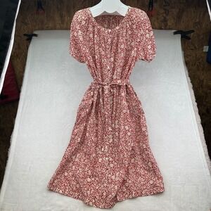 FAHERTY Carmel Floral Print Organic Cotton Short Sleeve Midi Sundress Casual